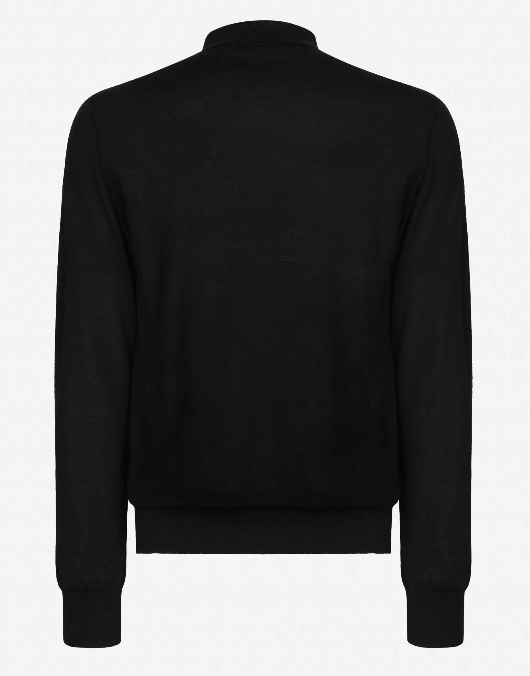 Cashmere polo-style sweater with DG logo embroidery