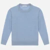 Cashmere round-neck sweater with DG logo embroidery