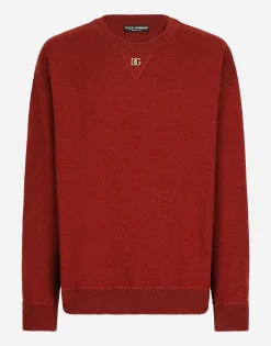 Cashmere round-neck sweater with DG logo