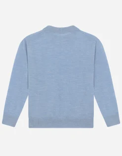Cashmere round-neck sweater with DG logo embroidery