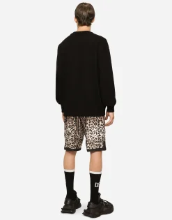 Cashmere round-neck sweater with DG logo