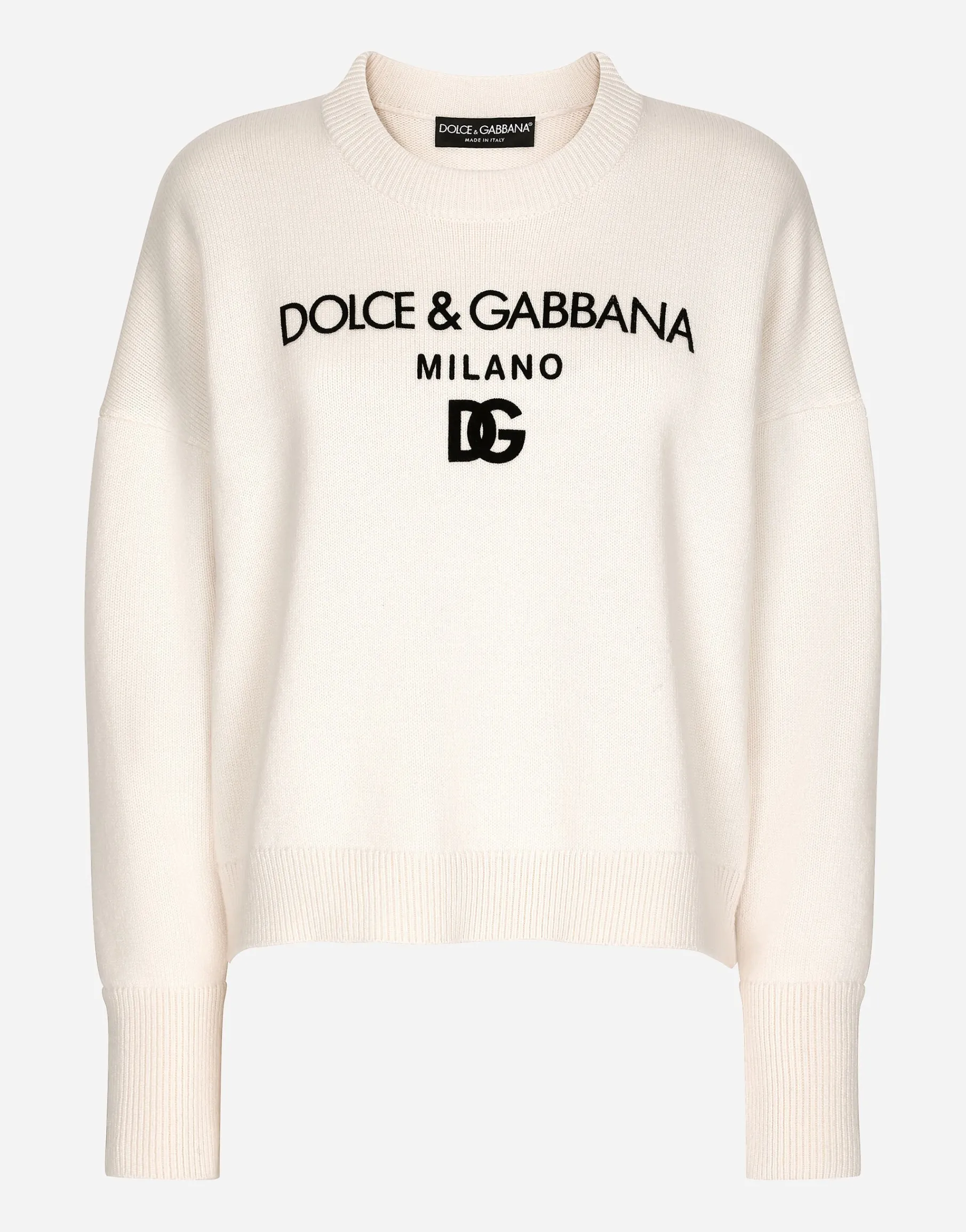 Cashmere sweater with flocked DG logo