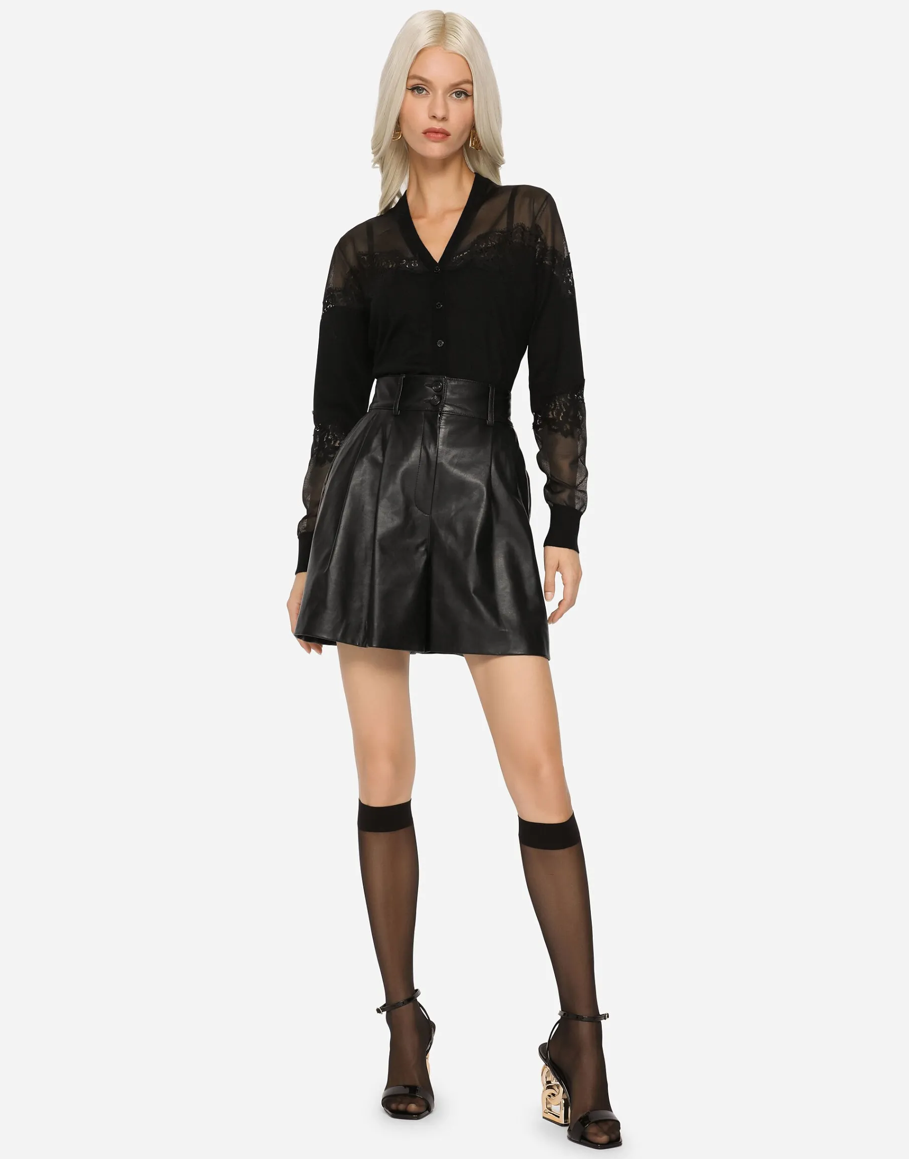 Cashmere, tulle and silk cardigan with lace