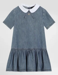 Chambray dress with DG logo