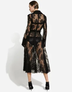 Chantilly lace coat with belt