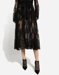 Chantilly lace coat with belt