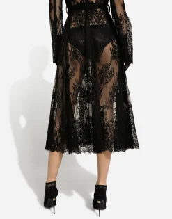 Chantilly lace coat with belt