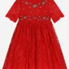 Chantilly lace dress with gemstones