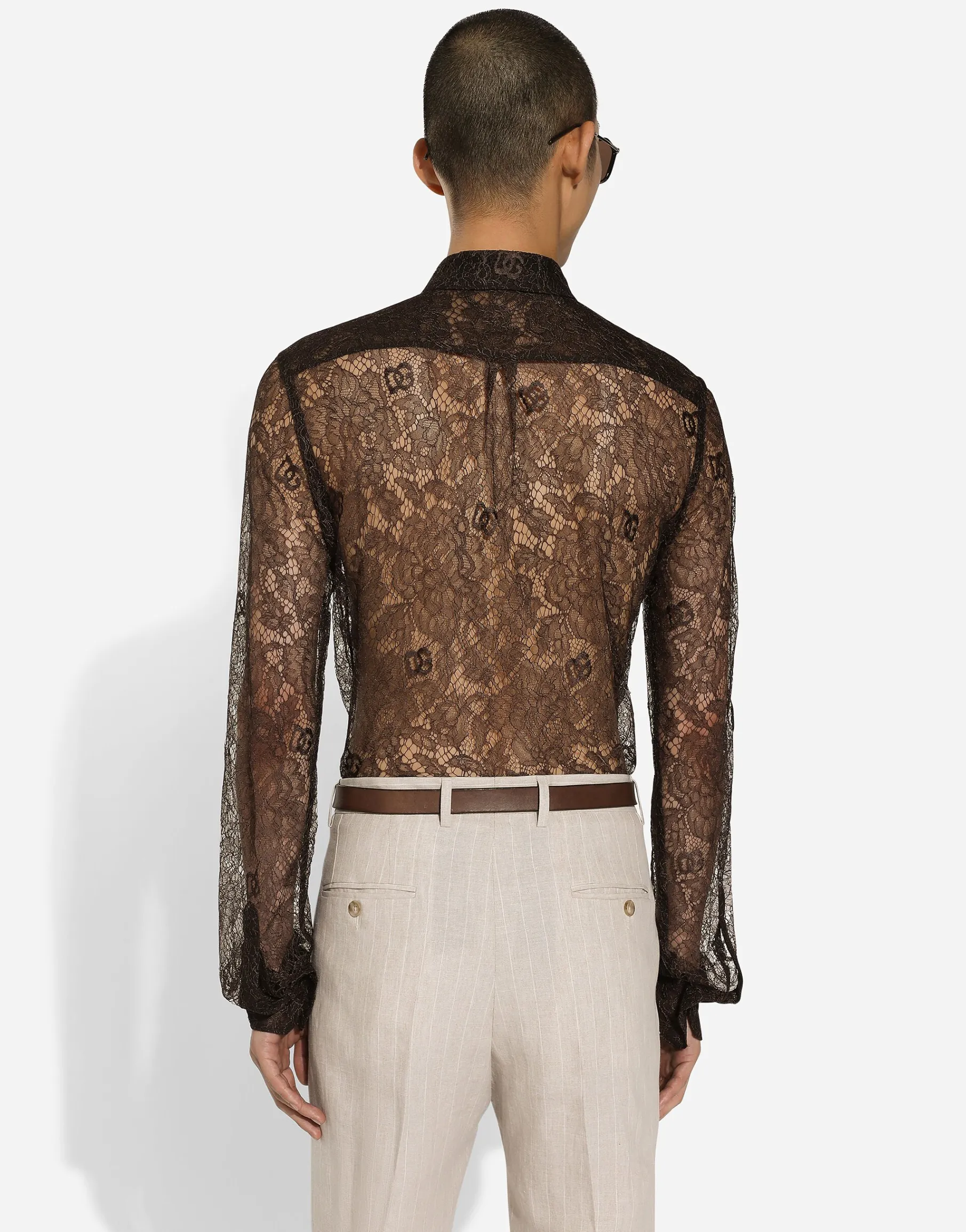 Chantilly lace Martini-fit shirt