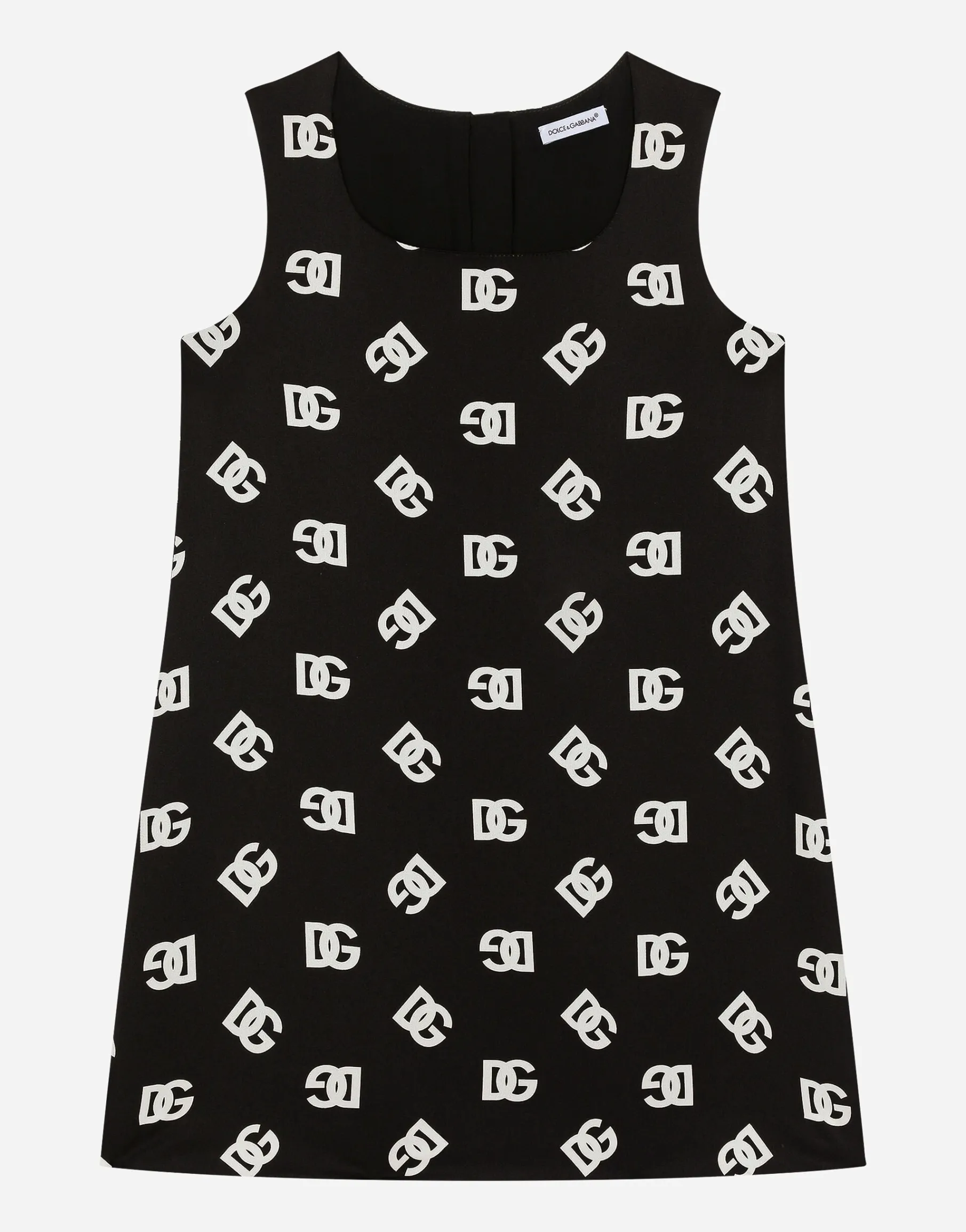 Charmeuse dress with DG logo print