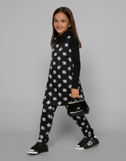 Charmeuse dress with DG logo print