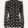 Charmeuse shirt with all-over DG logo print