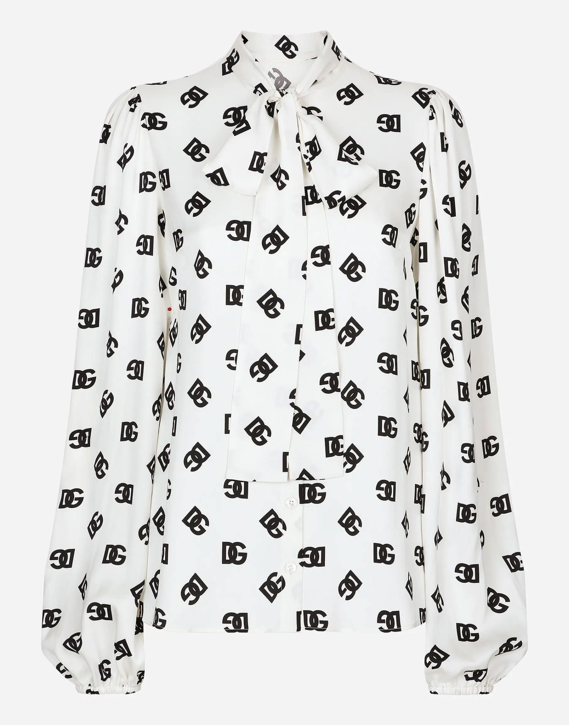 Charmeuse shirt with all-over DG logo print
