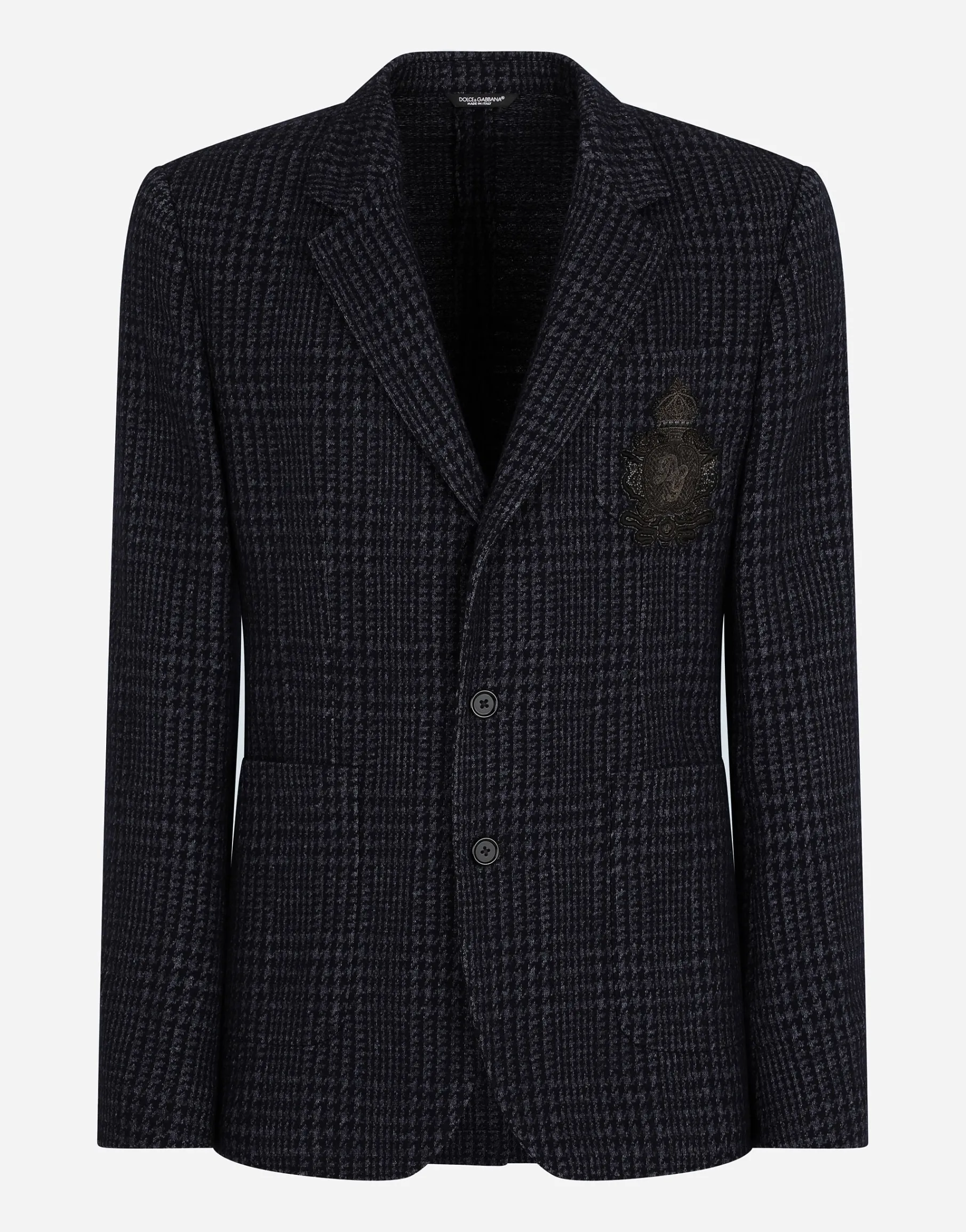 Check jersey Portofino jacket with patch