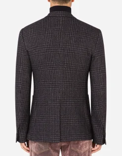 Check jersey Portofino jacket with patch