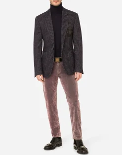 Check jersey Portofino jacket with patch