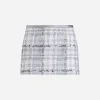 Check lurex raschel tweed miniskirt