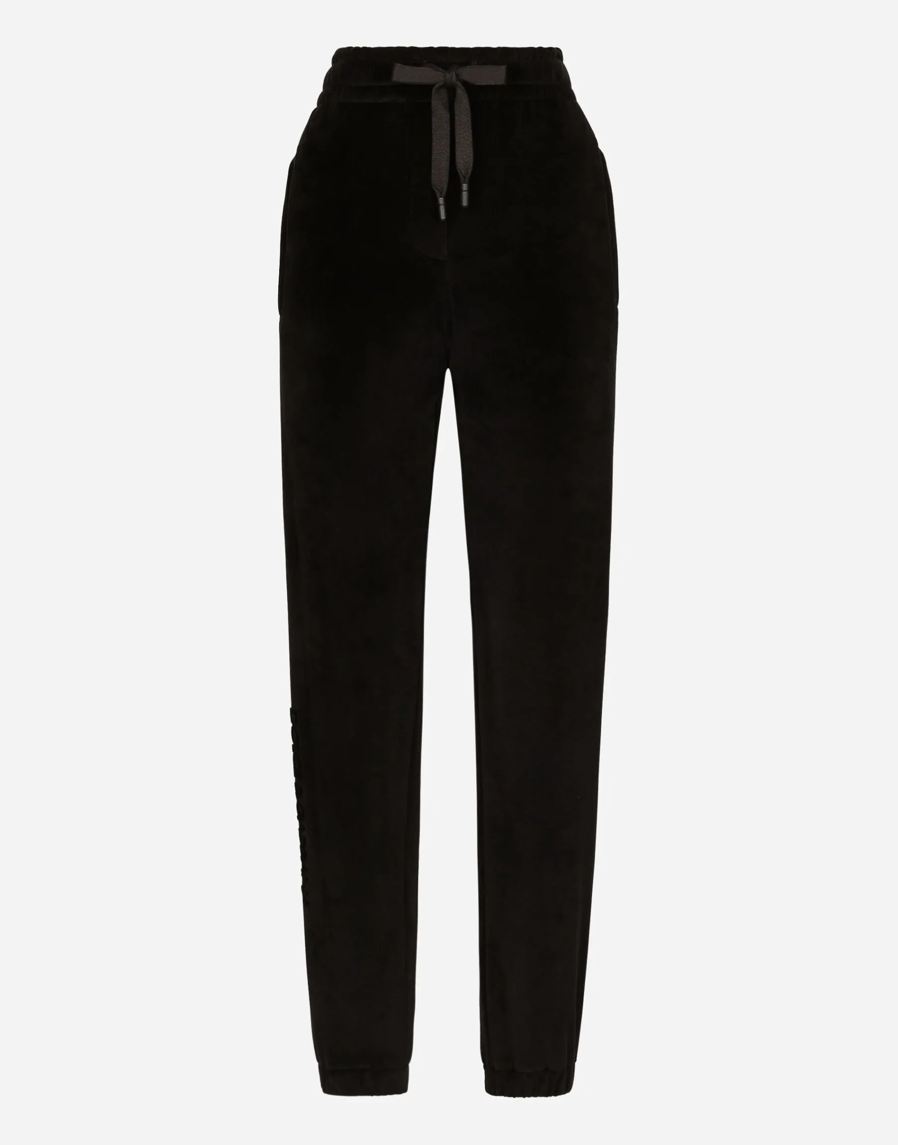 Chenille jogging pants with Dolce&Gabbana embroidery