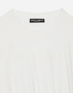 Chenille top with Dolce&Gabbana logo