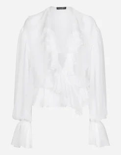 Chiffon blouse with ruffles