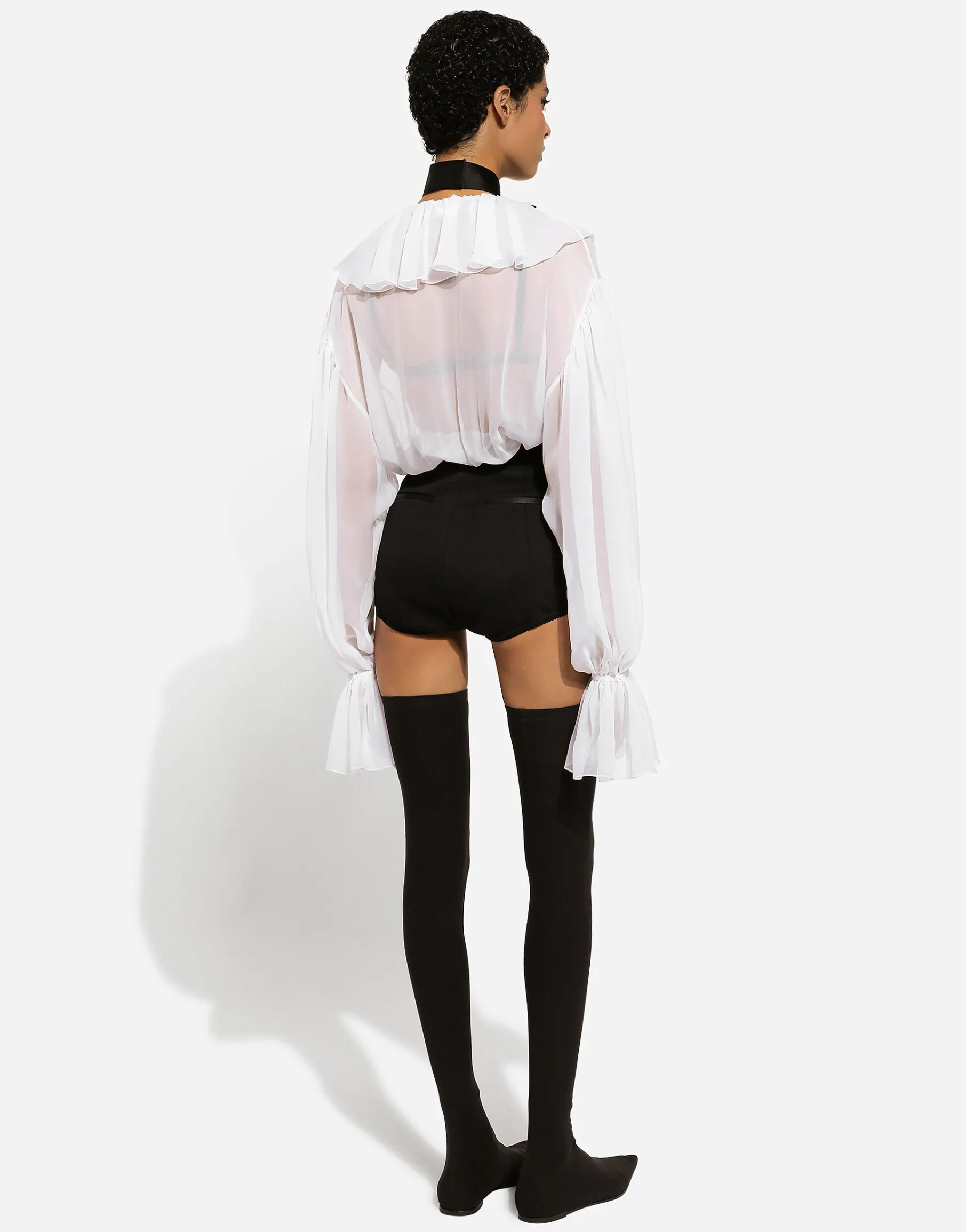 Chiffon blouse with ruffles