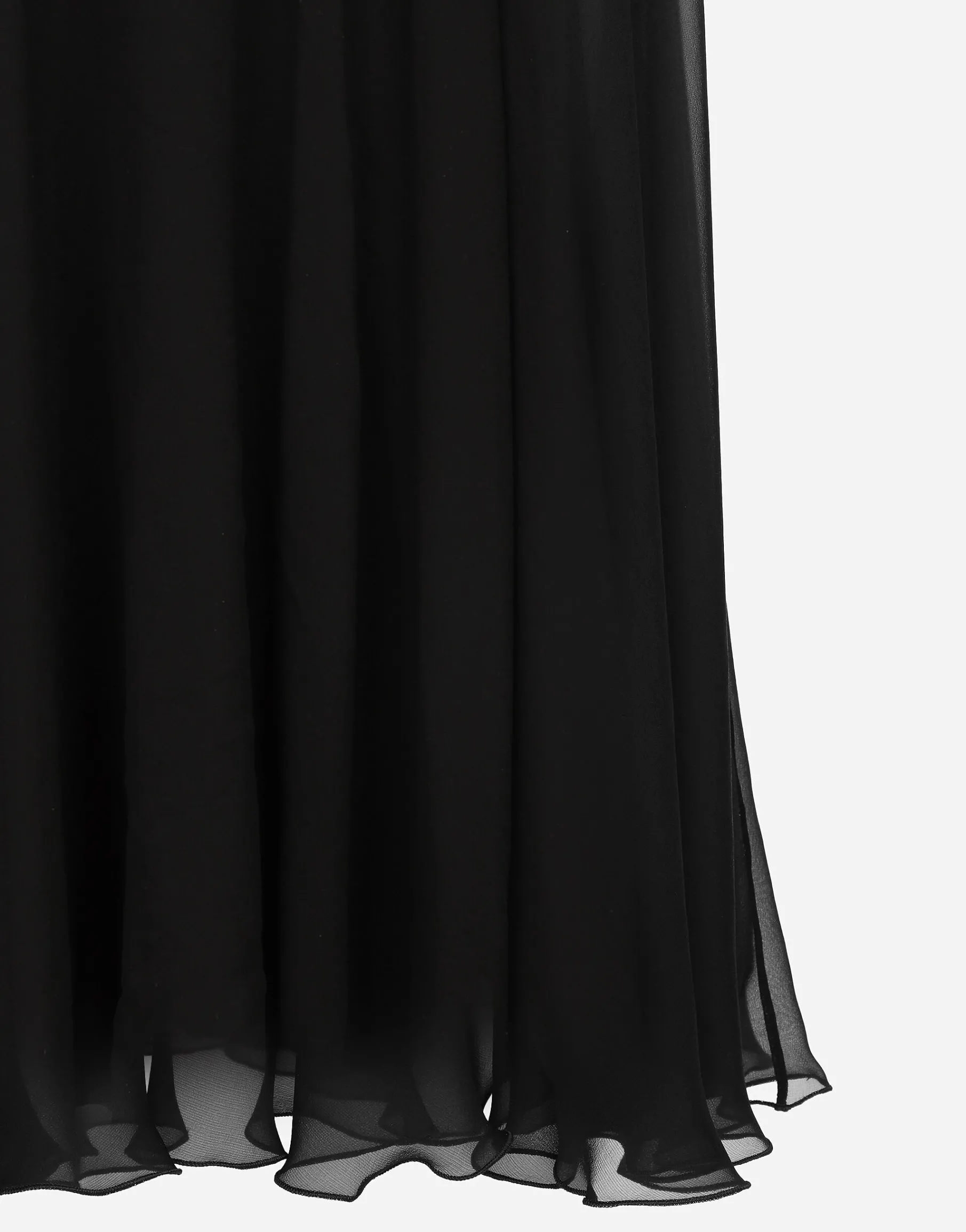Chiffon calf-length circle skirt