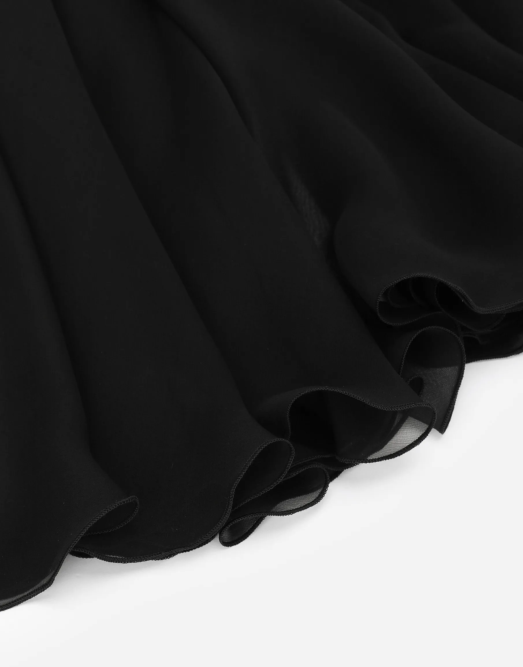 Chiffon calf-length circle skirt
