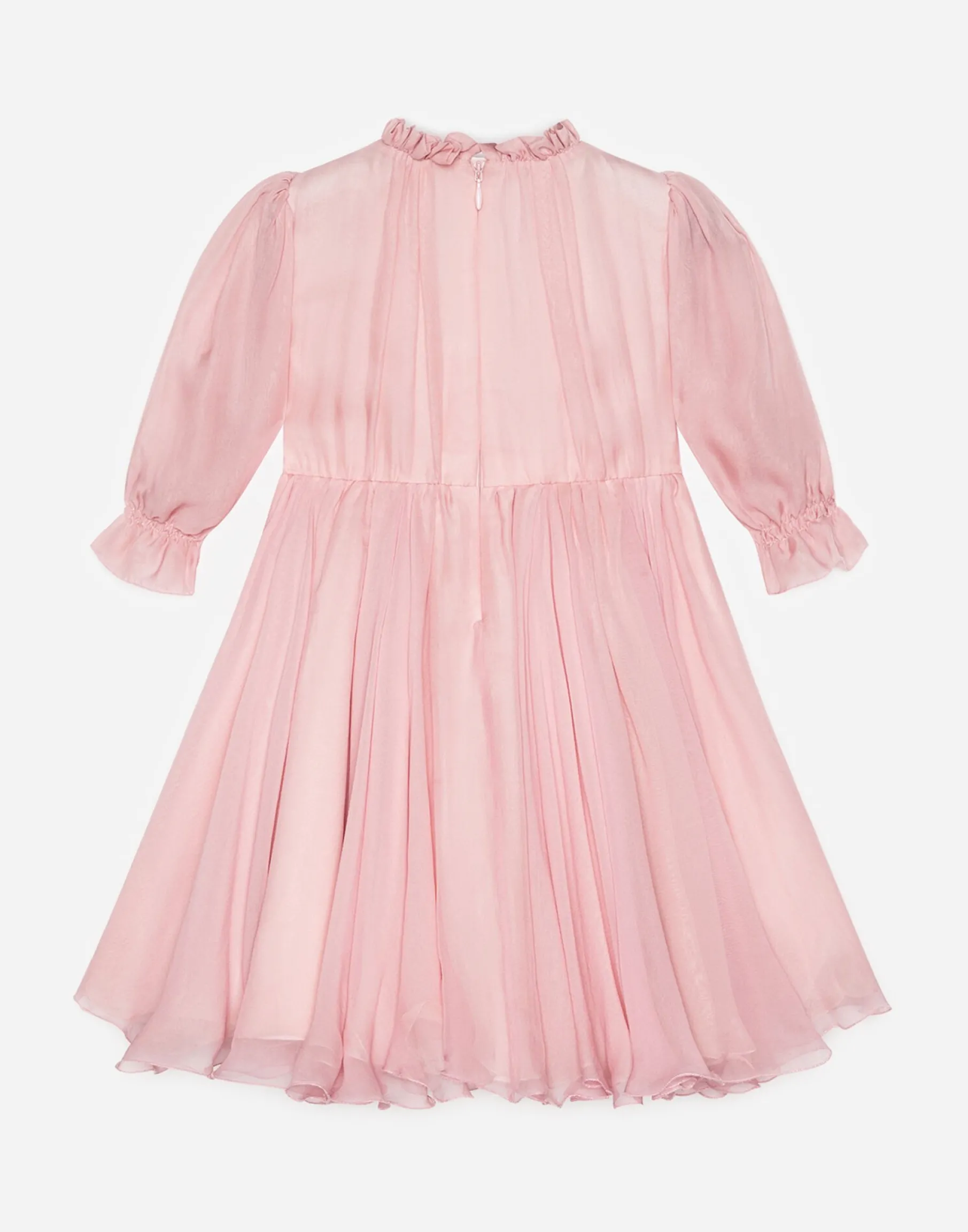 Chiffon dress with embroidered flowers