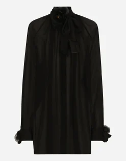Chiffon pussy-bow shirt