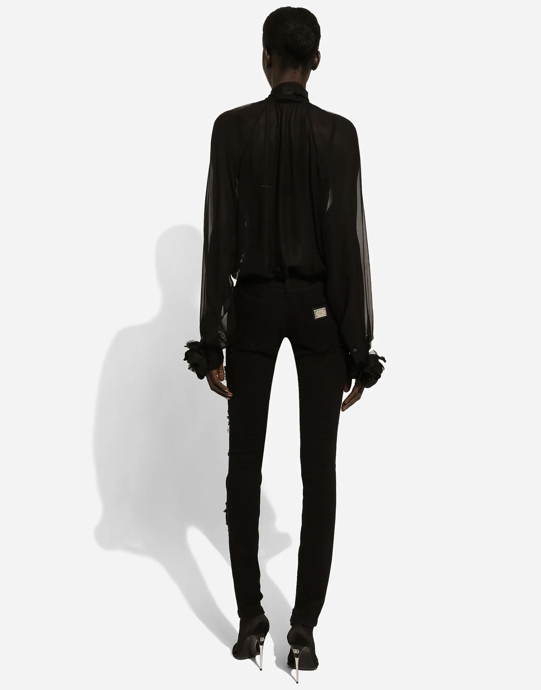 Chiffon pussy-bow shirt