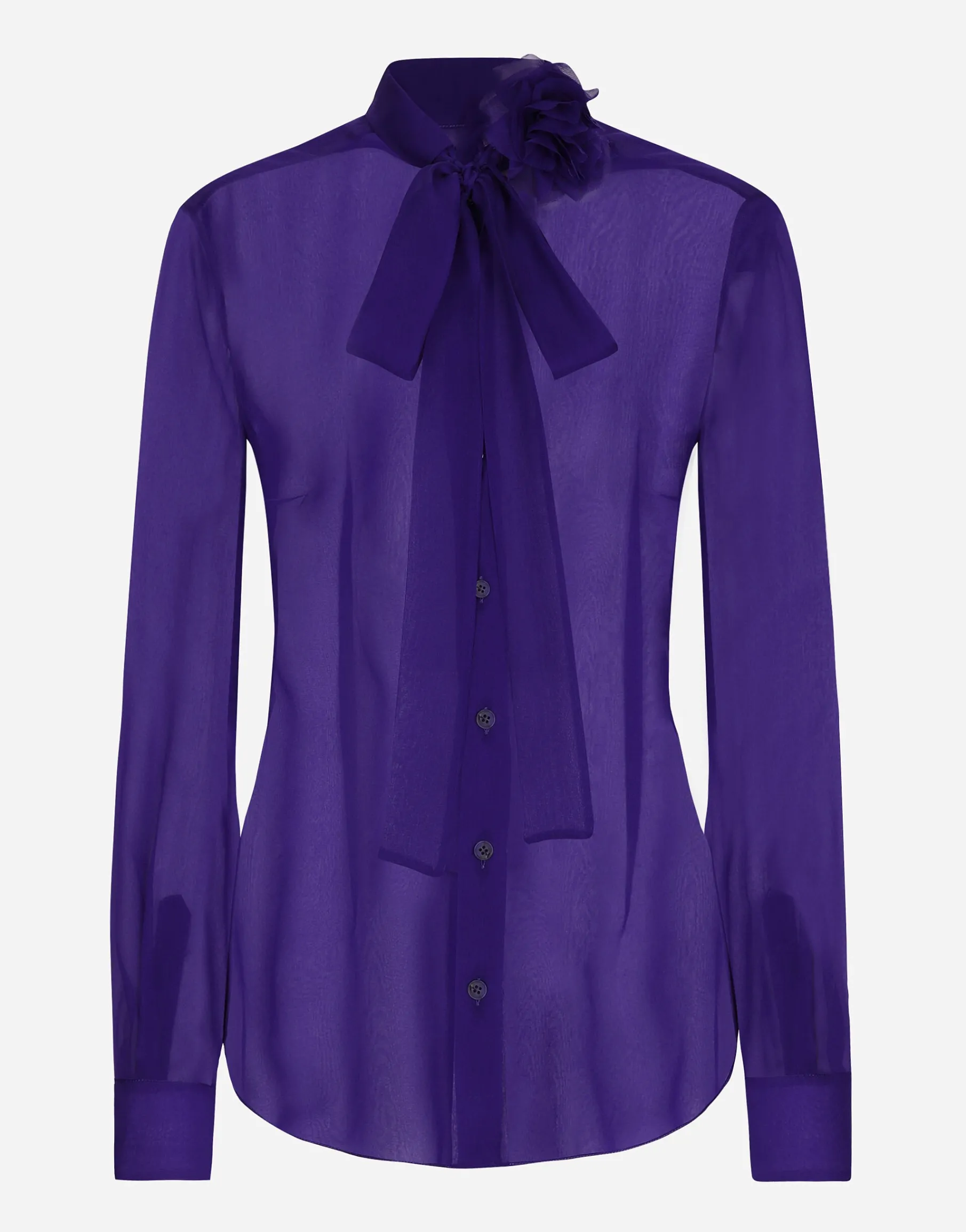 Chiffon shirt with flower detail