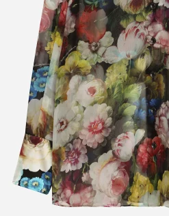 Chiffon shirt with nocturnal flower print