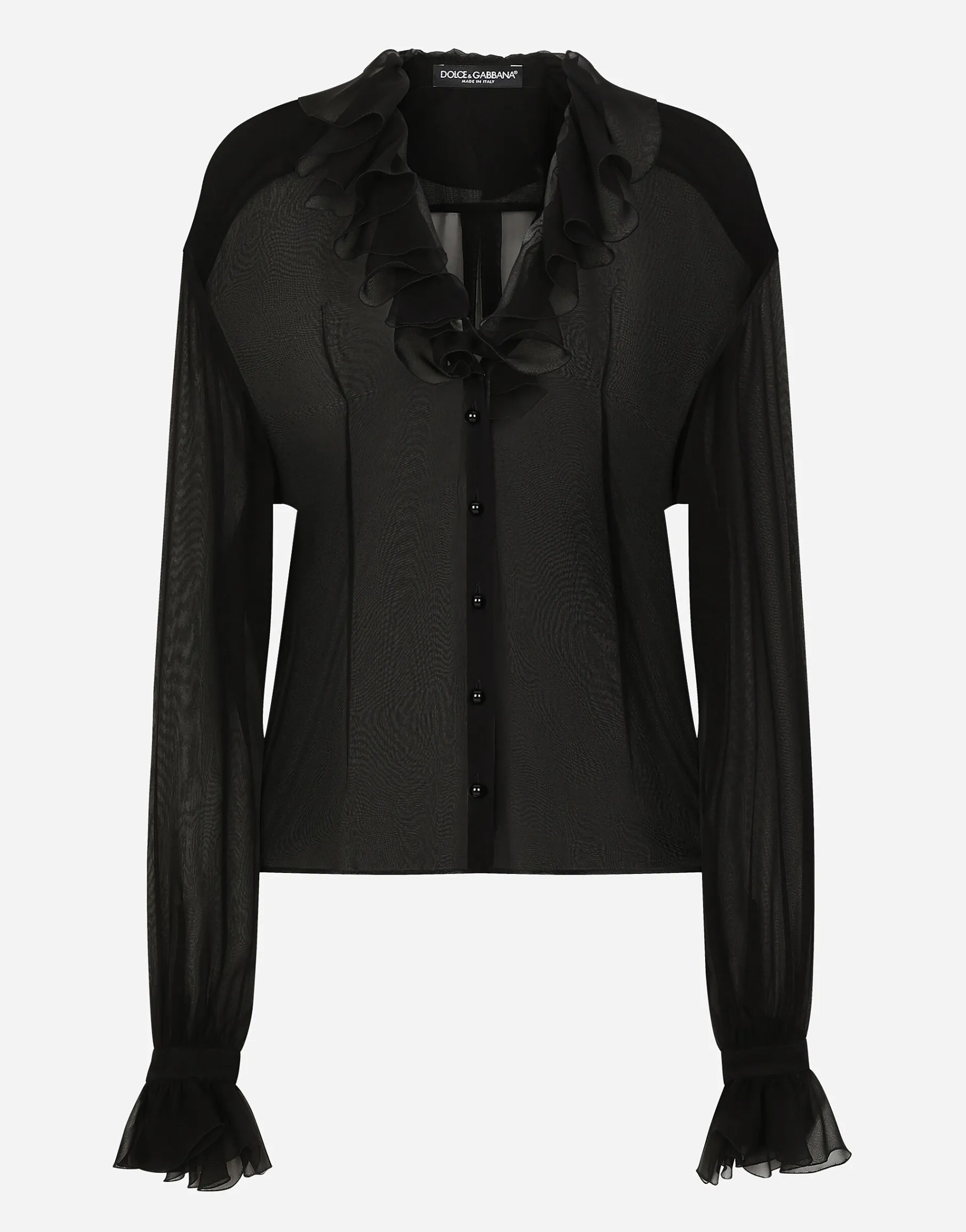 Chiffon shirt with ruches