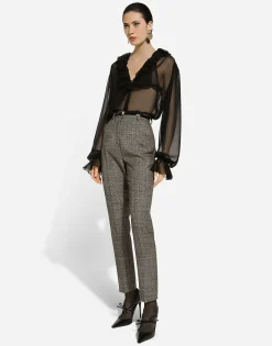 Chiffon shirt with ruches