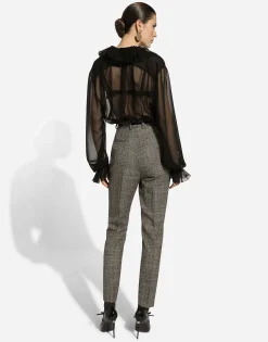 Chiffon shirt with ruches
