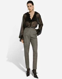 Chiffon shirt with ruches