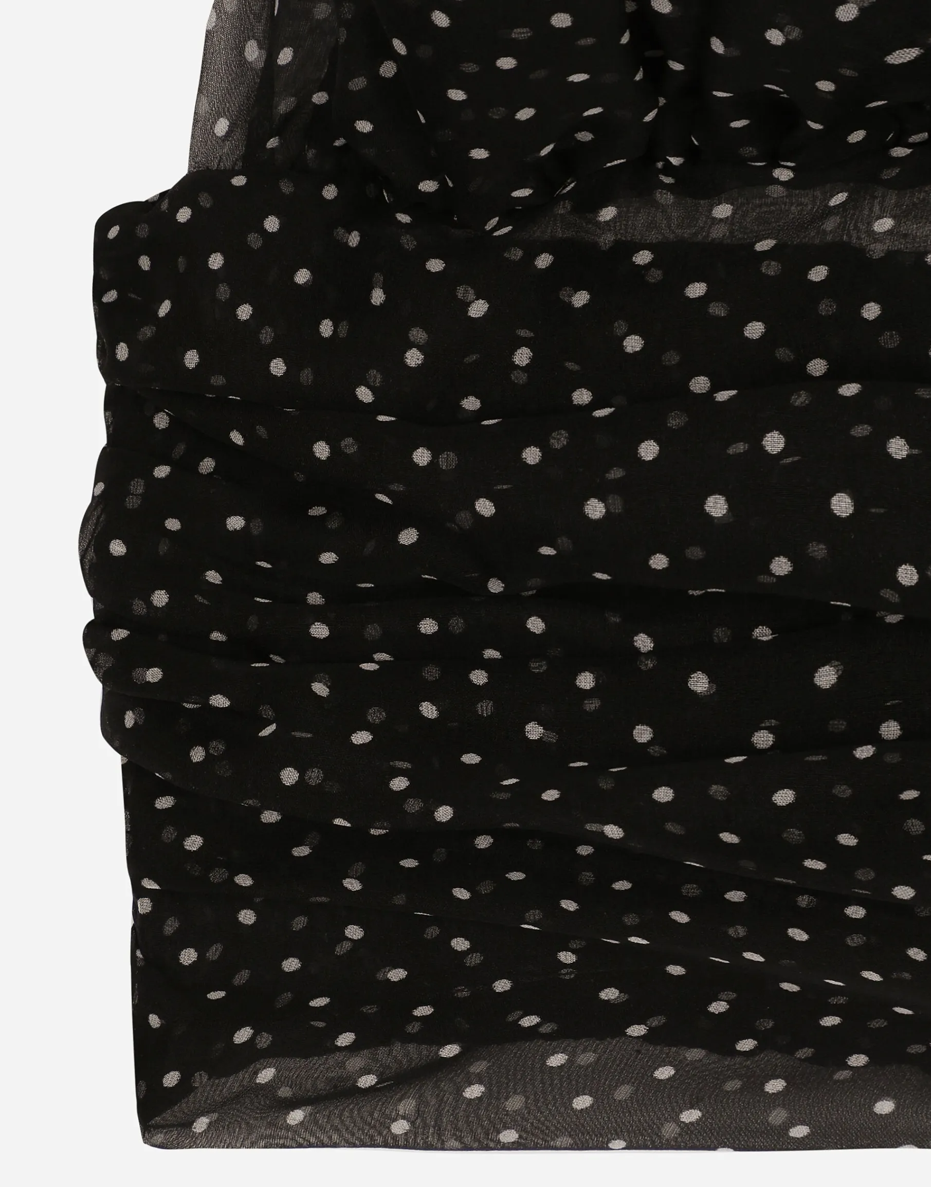 Chiffon top with polka-dot print and scarf detail