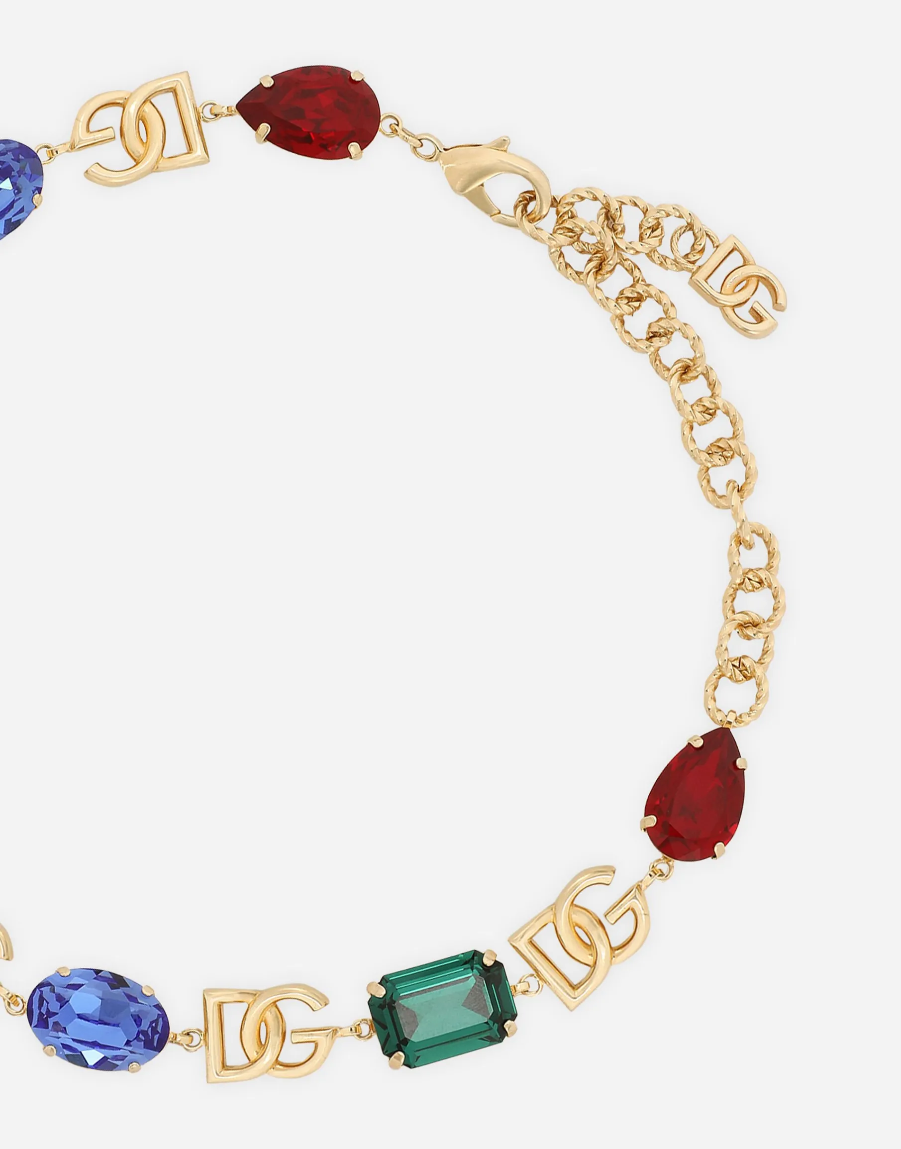 Choker with DG logo and multi-colored crystals