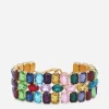 Choker with multi-colored rhinestones