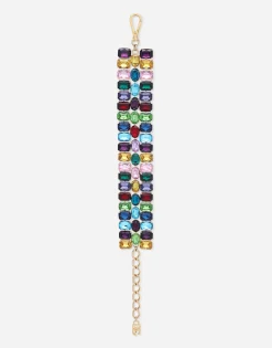 Choker with multi-colored rhinestones