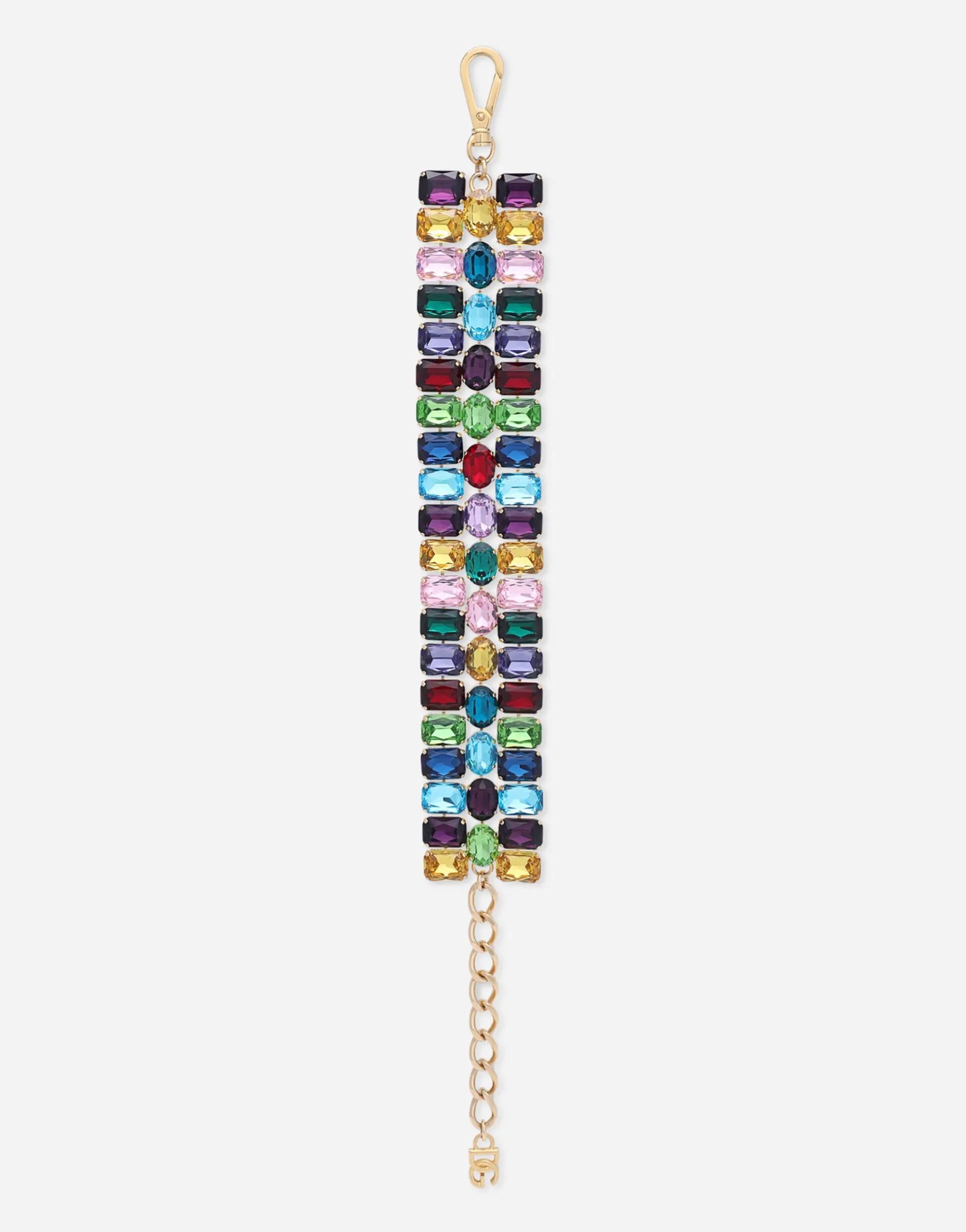 Choker with multi-colored rhinestones