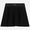 Circle miniskirt with logo tag