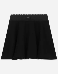 Circle miniskirt with logo tag