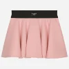 Circle miniskirt with logo tag
