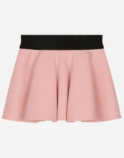 Circle miniskirt with logo tag