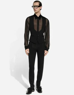 Classic gabardine tuxedo pants