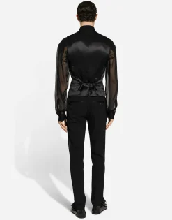 Classic gabardine tuxedo pants