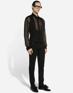 Classic gabardine tuxedo pants