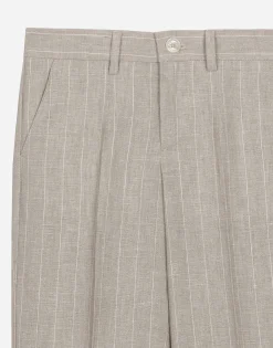 Classic pinstripe linen pants
