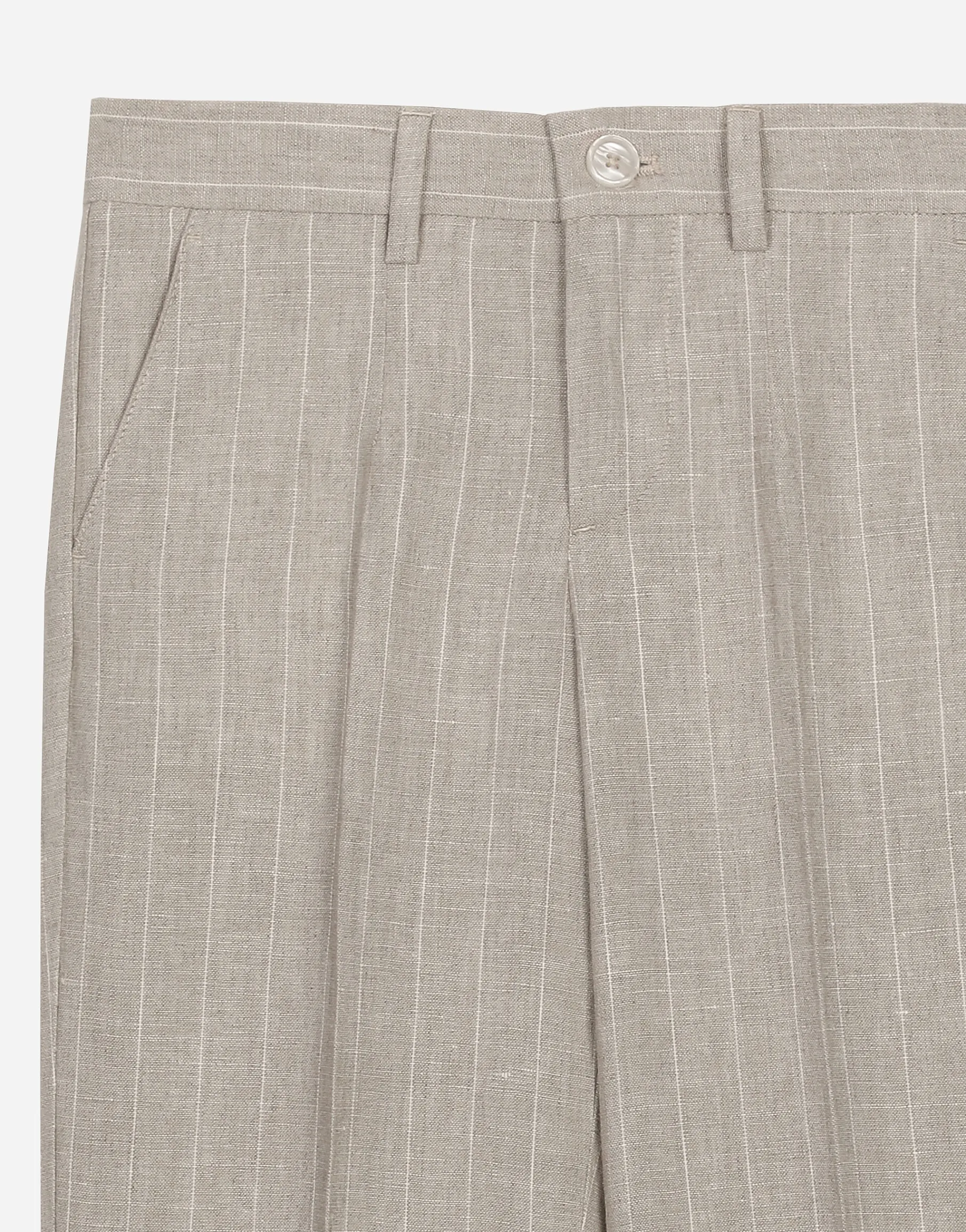 Classic pinstripe linen pants